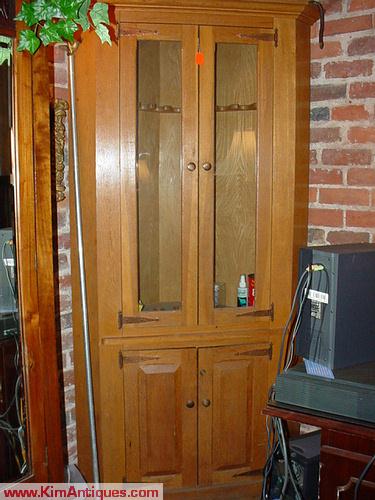 Corner Gun Cabinet - Oak