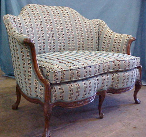 Walnut Victorian Love Seat