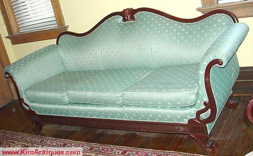 Reupholstered, Turquoise color, Mahagony