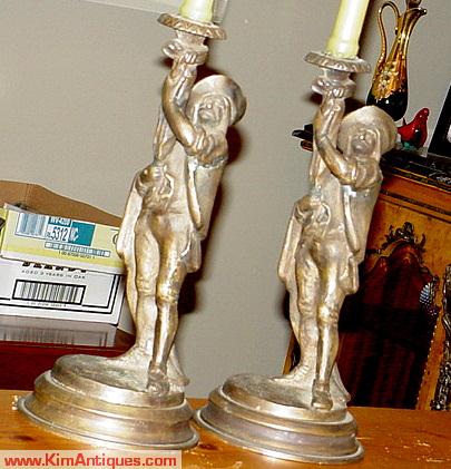 Bronze Men Candle Sticks