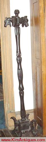 Antique Carve Coat Rack, Horse Heads