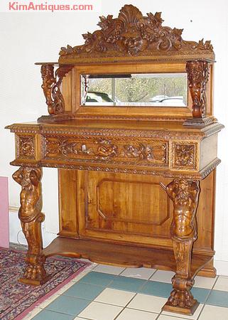 Victorian Walnut Carved Server